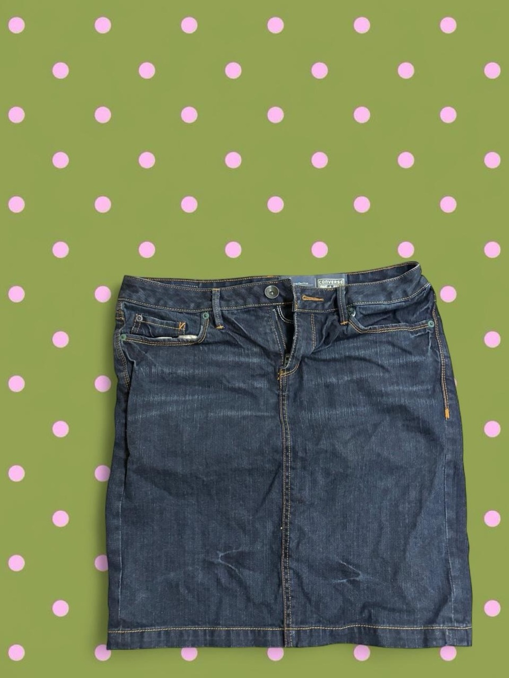 Converse Dark Blue Denim Midi Skirt